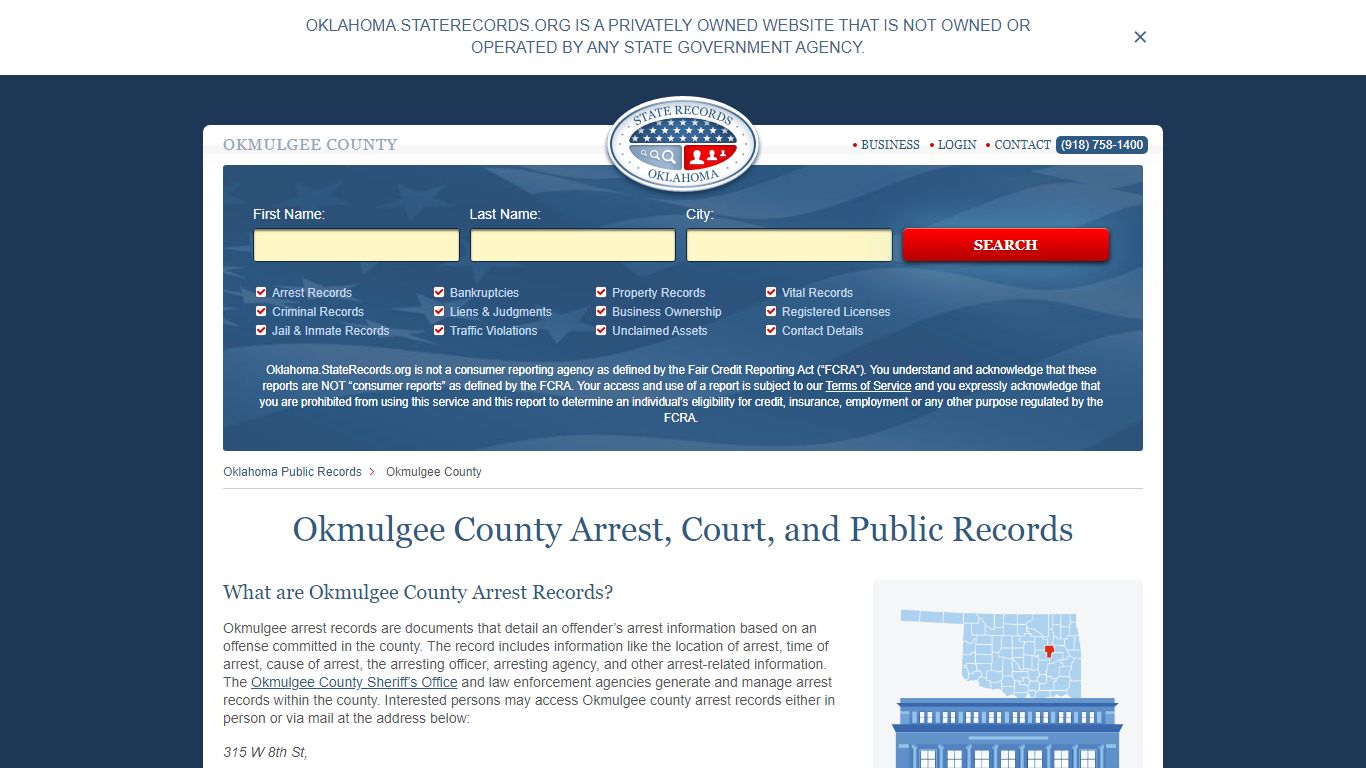 Okmulgee County Arrest, Court, and Public Records