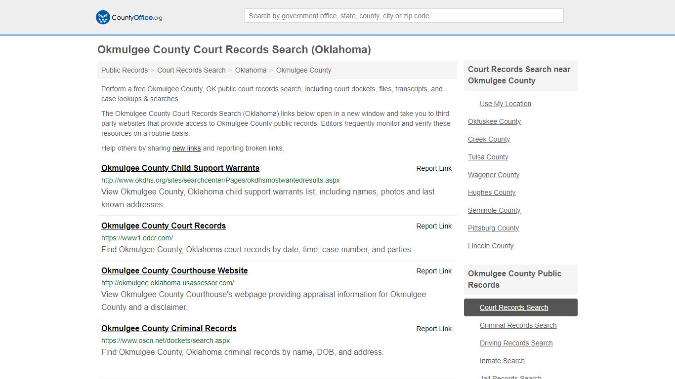 Court Records Search - Okmulgee County, OK (Adoptions ...