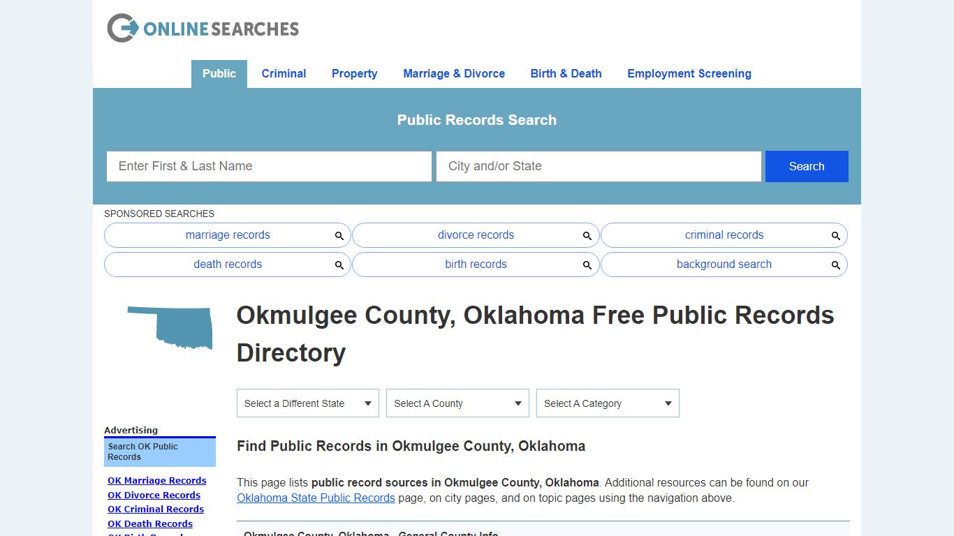 Okmulgee County, Oklahoma Public Records Directory